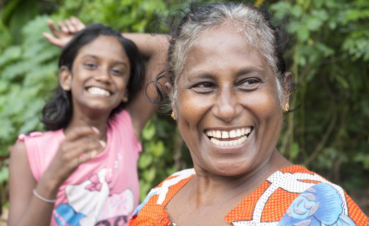 Two Sri-Lankan women smiling