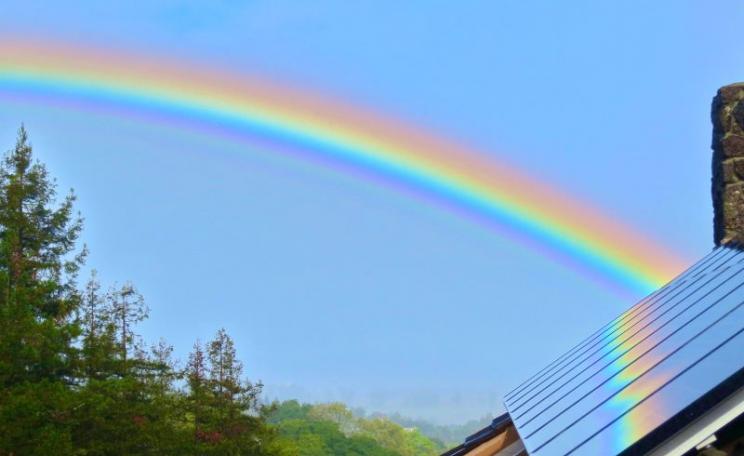 What lies over the rainbow is not a 100 billion barrels of oil, but a green and prosperous future of decentralised renewable energy. Photo: Steve Jurvetson via Flickr (CC BY).