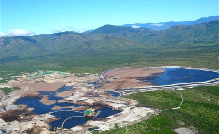 Aerial view of Rio Tinto's QMM mine in Madagascar. Photo: via Andrew Lees Trust.
