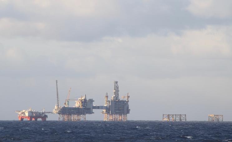 North Sea oil platforms